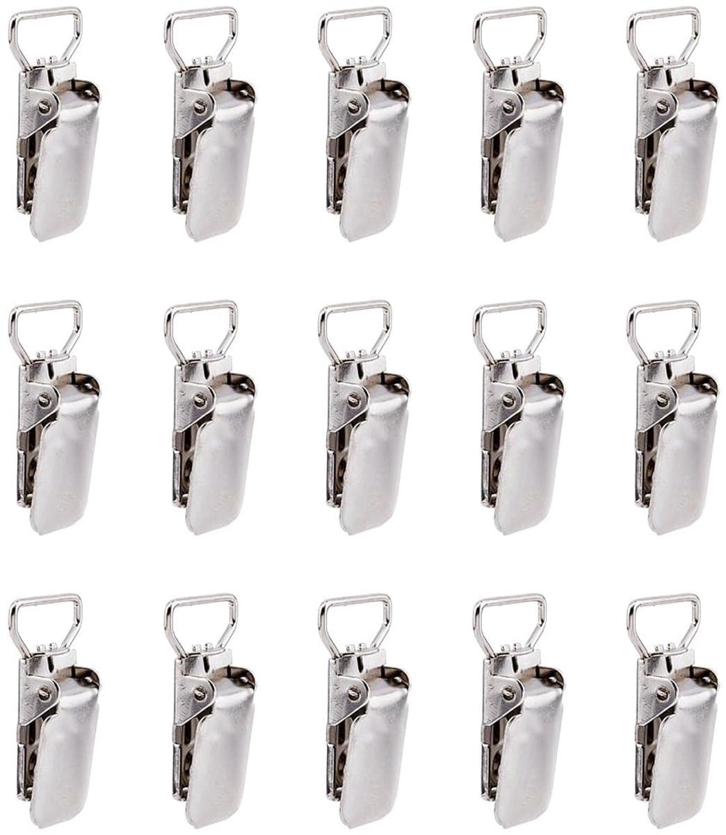 Allecto - IJzeren Tapijtclips - Zware Wandclips voor Tapijt - Platina - Hangende Clips voor Handdoek en Sjaal - 15 Stuks - Geschikt voor Diverse To... — afbeelding 1