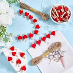 Dailygoods - Houten Wasknijpers - Mini Hart Clips - Schattige Decoratie - Rood - Herbruikbaar - Doe-het-zelf Ambachten - Bruiloft Feest — thumbnail 2