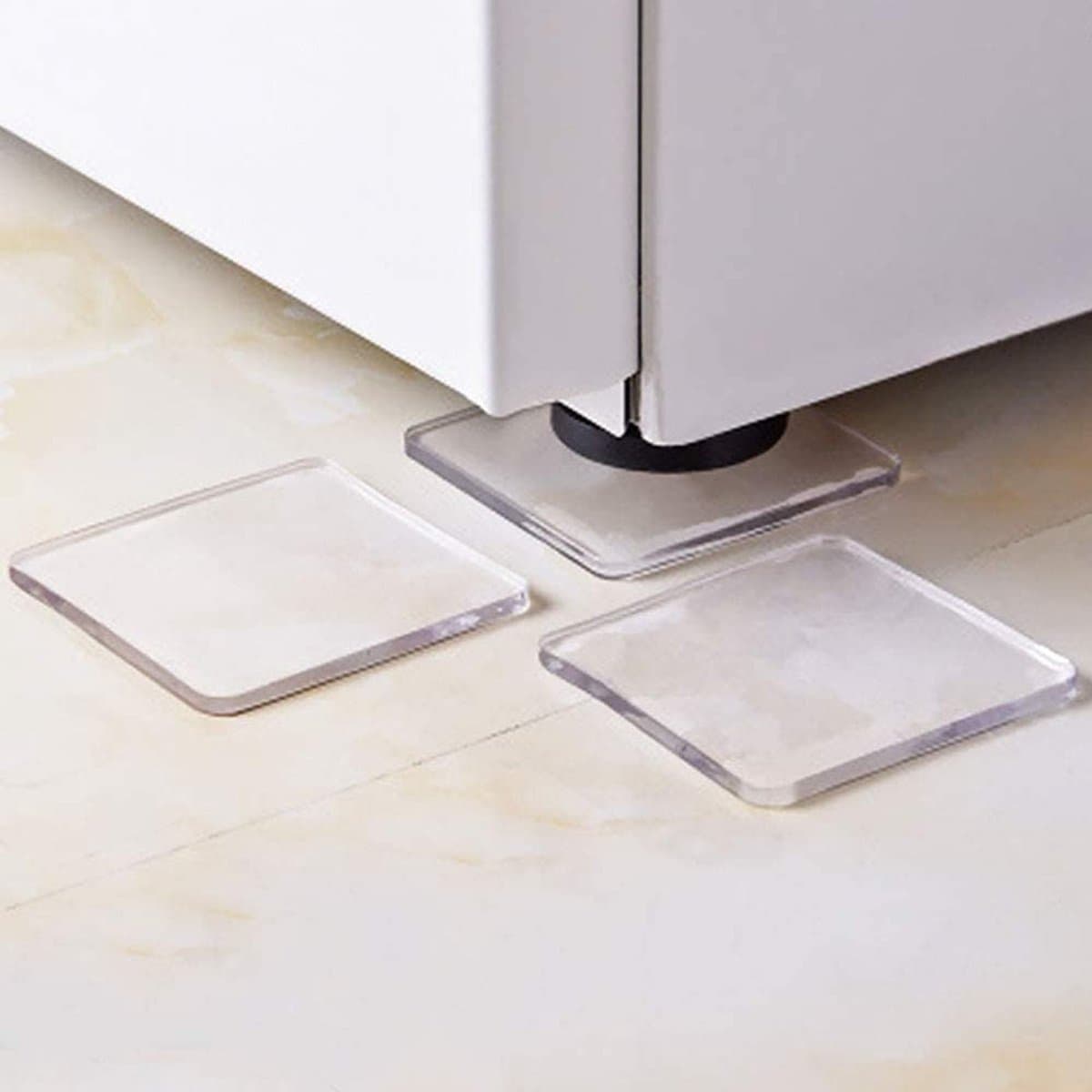 Zeynomax - Anti-Vibratie Pads - Geluidsreductie - Transparant - Wasmachine Mat - Antislip - Voor elke vloer - Set van 8 — afbeelding 1