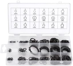 Allecto - E-Clip Bevestigingsring Set - 300-delige Set - Diverse Maten - Zwart - Bevestigingsmaterialen - Voor Klussen - Geschikt voor Diverse Toep... — thumbnail 1