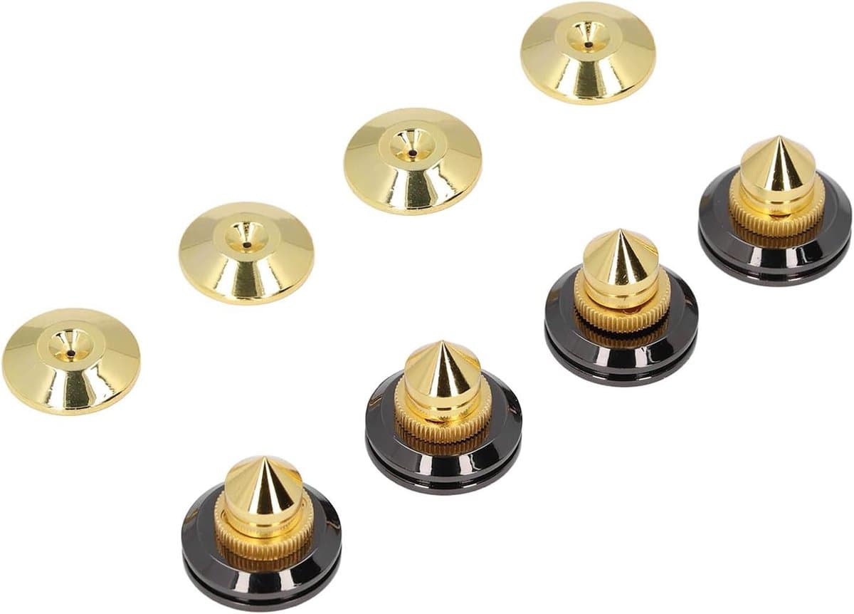 Luidspreker Isolatie Voeten - Schokdemper Pads - Verbeter Geluidskwaliteit - Sterke Dragende Aluminiumlegering - 4 Stuks - Zilver — afbeelding 1