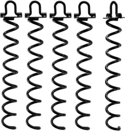 Set van 5 Spiralen Grondankers voor Trampolines, Tentankers, Tuinbevestigingen en Zandschroeven, Robuust en Duurzaam, Zwart — thumbnail 1
