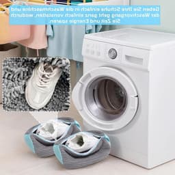 Waszak voor Schoenen met Rits, Herbruikbare Wasnet voor Sneakers en Sportschoenen, 39 x 19 cm, Grijs Blauw, Ideaal voor Wasmachine en Bescherming — thumbnail 3