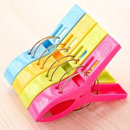 WiseGoods Premium XL Strandlaken Knijpers 4 Stuks – Grote Handdoek Klemmen 12CM – Kunststof Clips Voor Strand & Wasgoed - Vakantie — thumbnail 1