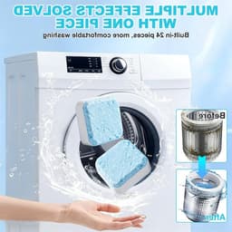 48 Stuks Wasmachine Reinigingstabletten, Sterk Tegen Geur en Kalk, Verwijdert Huisdierhaar en Zorgt voor Diepe Reiniging — thumbnail 4
