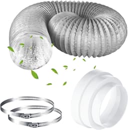 Afvoerslang Airco 150 mm x 2 m PVC verlenging - aluminium flexibele buis - roestvrijstalen klem - verloopstuk 120-160 mm - airconditioning wasdroger afzuigkap Afvoerslang Airco — thumbnail 1