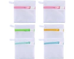 Kleine waszakken set van 6, herbruikbare opbergtassen met ritssluiting voor delicate kleding, ideaal voor reizen, thuis en hotelgebruik, beschermt sokken en handschoenen