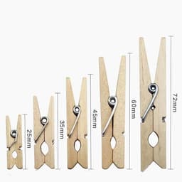 Houten Clips - Decoratie Pinnen - Knutselen en Organiseren - Eenvoudig te gebruiken - 200 stuks - Houtkleur — thumbnail 5