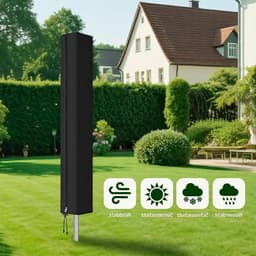 Beschermhoes voor droogmolen van 210D Oxford-stof, waterdicht, UV-bestendig, 160 × 15 × 15 cm met ritssluiting en trekkoord — thumbnail 4