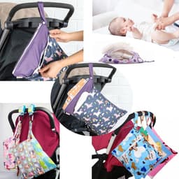 Dubbele Wasbare Wetbag voor Baby, 30 x 36 cm, Kleurige Luiertas en Waszak, Ideaal voor Nat en Droog, Organiser voor Stoffen Luiers en Reisaccessoires — thumbnail 3