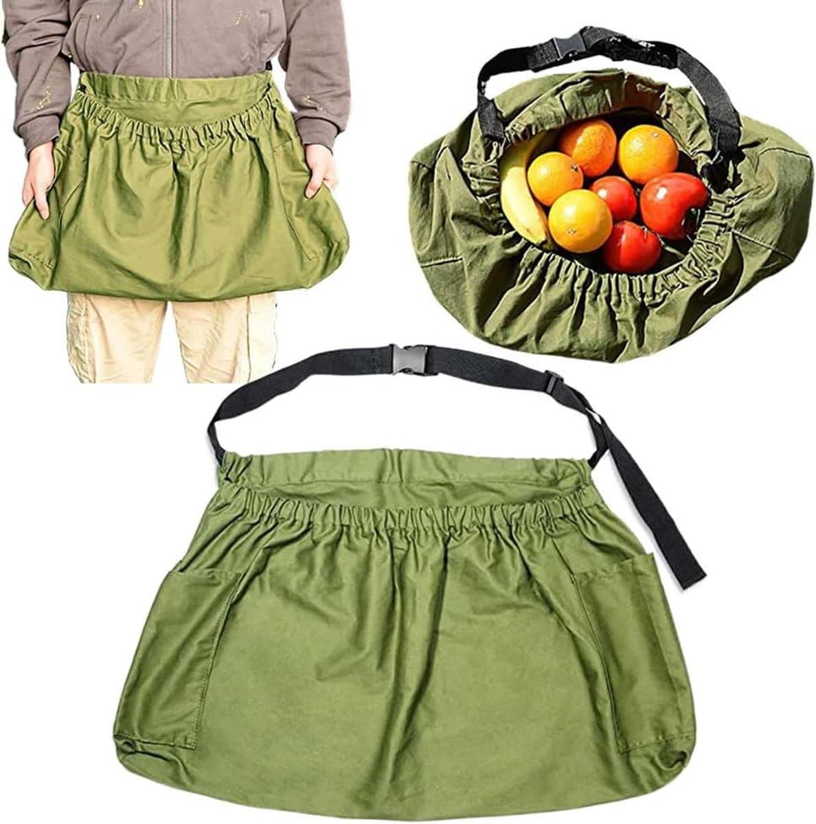 Plukzak Tuin - Oogsttas Schort - Fruit Oogsten - Grote Capaciteit - 40 x 60 cm - Groen — afbeelding 1