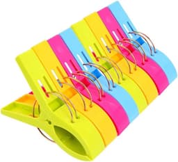 8 stuks - Wasknijpers - soft grip - handdoeken/badlakens knijpers - Strandhanddoek Clips - Strandclips - Handdoekclips voor Strandstoelen Cruise - Zware Kledingknijpers - Houd je Handdoek tegen de Wind - Meerkleurig — thumbnail 1