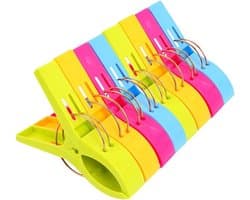 8 stuks - Wasknijpers - soft grip - handdoeken/badlakens knijpers - Strandhanddoek Clips - Strandclips - Handdoekclips voor Strandstoelen Cruise - Zware Kledingknijpers - Houd je Handdoek tegen de Wind - Meerkleurig — afbeelding 1