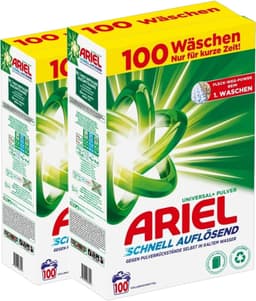Ariel - Wasmiddel - Waspoeder - Quick Dissolving - Universal+ - 200 wasbeurten (2 x 6KG) - Effectief vanaf 30°C - Voor de witte was - Snelle oplossing — thumbnail 1