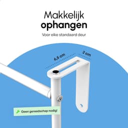 Bodo® Droogrek Hangend - 10m - Ophangbaar aan Deur of Wand - Wit — thumbnail 3