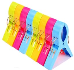 Solidchoice - Dailygoody - Handdoekclips - Strandhanddoek - Grote clips voor ligstoelen - Kunststof - Drogerclips - Voor badhanddoeken en tapijten - In 4 kleuren — thumbnail 1