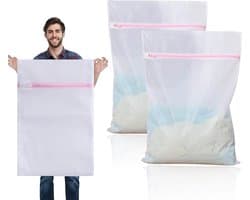 2 Stuks Grote Waszakken 60 x 90 cm - XXL Waszak - Wasnet voor Wasmachine - Geschikt voor Gordijnen - Jassen - Donsjacks - Vloerkleden - Badhanddoeken