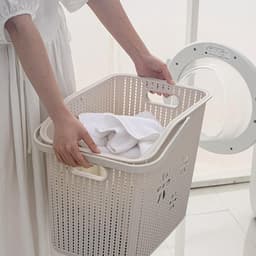 Opvouwbare Wasmand - Was Sorteerder Trolley - Kleding Sorteren - Met Wielen - Tweelaags - Kaki — thumbnail 5