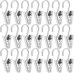 Dailygoods- Gordijnclips Roestvrij staal - Gordijnringen - Gordijnhaken metaal - Klemmen - Fotoclips - 100 Stuks — thumbnail 1