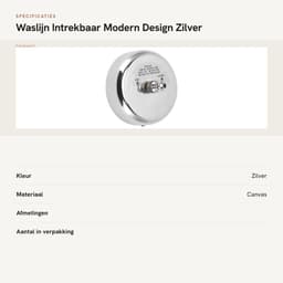 Dailygoods- Waslijn Intrekbaar 2,8 Meter - Roestvrij Staal - Wanddroogrek - Waslijn Buiten - Waslijn Camping - Schokbestendig Ontwerp - Waslijnhouder — thumbnail 2