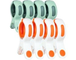 GELLDG Wasknijpers - 8 Stuks - Winddichte Wasdroogklemmen - 10,6x6x2,2cm Max. 6cm Klemopening - Antislip Rubberen Voetjes voor Sporenloos Droog - Geschikt voor Handdoeken, Badlakens en Strandlakens