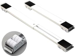 Wasmachine Standaard - Verrijdbare Ondersteuning - Apparaten Verplaatsen - Verstelbaar Met Wieltjes - 45-70 cm - Zilver — thumbnail 5