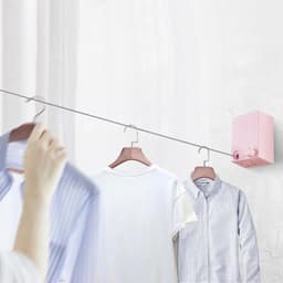 Droogdraad - Waslijn - Kleding Drogen - Intrekbaar Ontwerp - Verstelbaar - Zwart — thumbnail 4