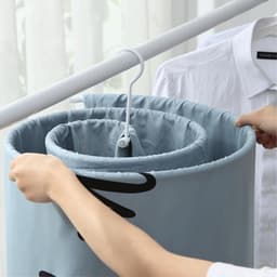Spiraalvormig droogrek voor kleding - Droogrek voor beddengoed - Opvouwbaar droogrek voor kleding - Roestvrij staal - Geschikt voor het drogen van spreien, dekbedovertrekken, matrassen, tafelkleden, bankhoezen en dekens - Wit — thumbnail 3