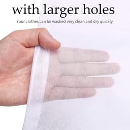 Wäschesäcke Set - Wäschebeutel Waschmaschine - 6 Stuks Diverse Maten - Kordelstopper en Ademend Net - Voor Babykleding Reizen en Delicate Was - Wit — thumbnail 5