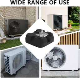 Airco Basis Kussens - Vloerondersteuning Mat - Stabiliteit Buitenunit - Trillingsdempend Ontwerp - 15x15x4.5 cm - Zwart — thumbnail 4