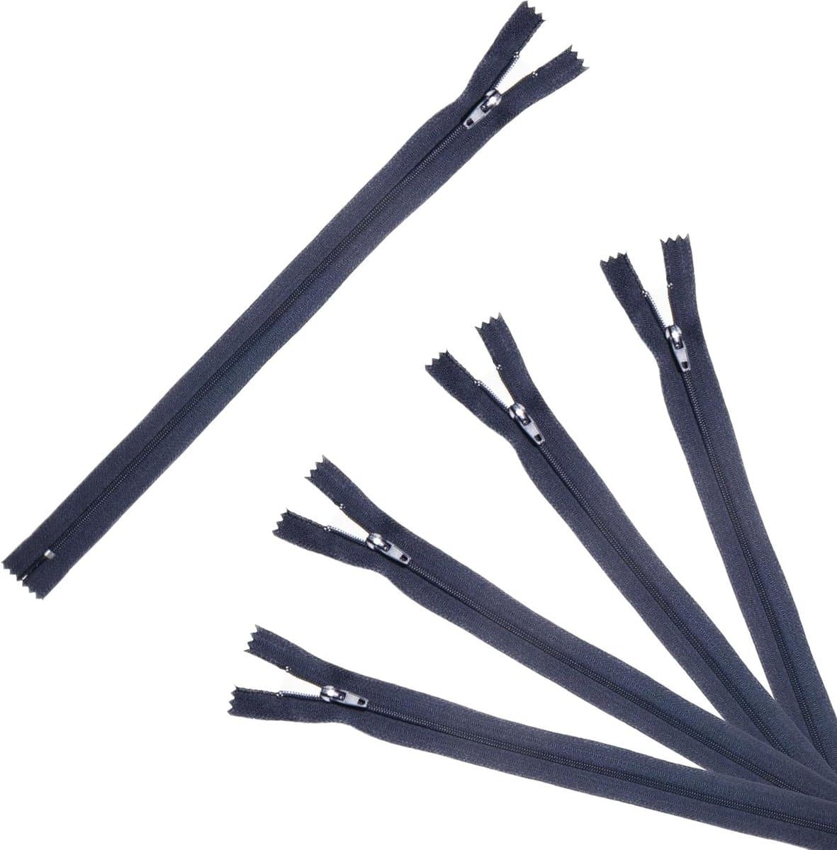 Trimz 30 cm (~ 12 inch) Navy one Way End Stop Zip met 4 mm tanden 5 stuks, polyester, 30 cm — afbeelding 1
