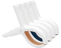 4 stuks grote handdoekclips voor strandstoelen - handdoekclips voor zwembadstoelen - stevige jumbo wasknijpers en grote clips met siliconen pads - multifunctionele stoelclips voor handdoeken — afbeelding 1