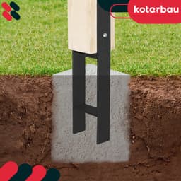 Kotarbau Serie - Stalen H-Paalhouder - 120mm - Verzinkt - Zwart — thumbnail 5