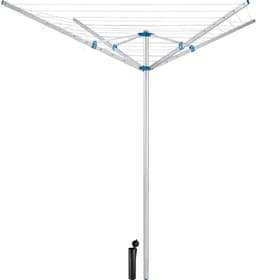 tectake® Droogmolen - 150 x 150 x 196 cm - Droogrek - Wasmolen van Aluminium - Draaibaar en in Hoogte Verstelbaar - Inclusief Voet — thumbnail 1