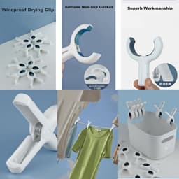 Wasknijpers Groot Set van 10 - Sterke Grip & Zonder Afdrukken - Siliconen Bescherming - Voor Strandstoel, Wasgoed & Dekens - Strandklemmen Handdoekklemmen Extra Sterk — thumbnail 2