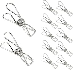 Dailygoods - Roestvrijstalen Wasknijpers - 50 Stuks Kledingclips voor Waslijn en Snacks — thumbnail 1