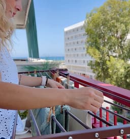 Foxydry Duo 62 cm wasrek balkon - corten - rechthoekige reling — thumbnail 5