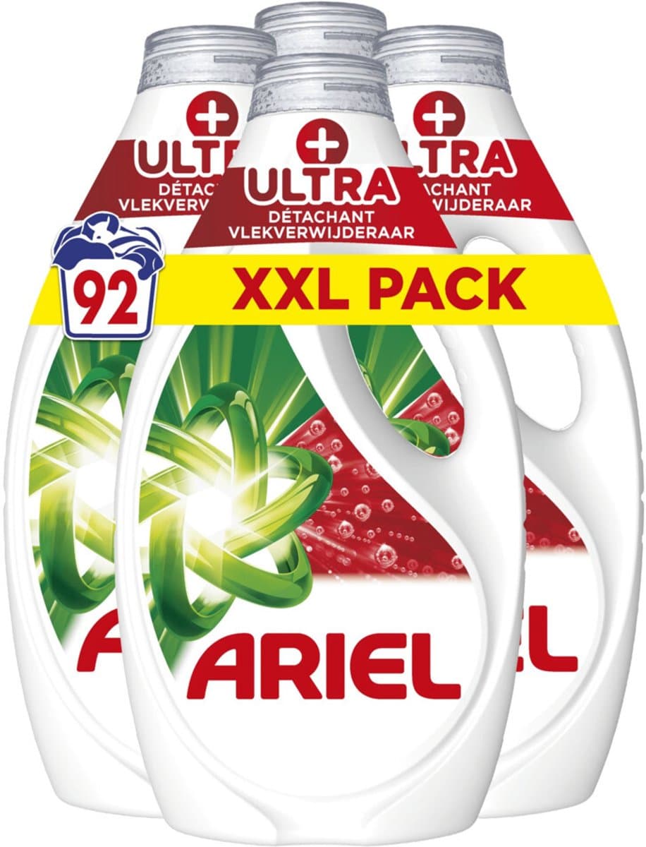 Ariel Vloeibaar Wasmiddel + Ultra Vlekverwijderaar 92 Wasbeurten 4140 ml — afbeelding 1