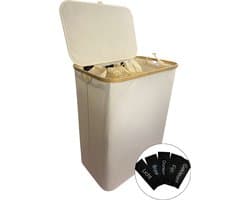 a sunny day Wasmand 3 Vakken - Wasmand met Deksel - Wasmand Beige — afbeelding 1