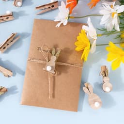 Decoratieve Wasknijpers voor Pasen - Houten Mini Paasknijpers met Pompons - 12 Stuks voor Feestelijke Decoratie — thumbnail 3