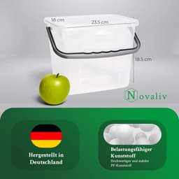 Novaliv 2x wasmiddeldoos met deksel 4 liter transparant en maatschep 23,5 x 18 x 18,5 cm waspoeder opbergdoos met handvat wasmiddel opbergbakje wasmiddel wasmiddelbakje waspoederbakje — thumbnail 5