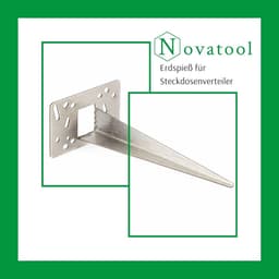Novatool 10 x grondpennen metaal 10 x 6 x 18 cm roestvrij staal professionele grondanker voor lampen grondhuls tuinpen tuinpennen tuinaccessoires grondbevestiging stopcontactpalen grondnagel grondanker staal — thumbnail 2