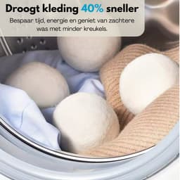 Boncy® Drogerballen - 9 Stuks XL Droogballen voor Wasdrogers - 100% Nieuw Zeelandse Schapenwol Wasdrogerballen - Energiebesparend & Duurzaam Cadeau - Wasballen voor Wasdroger Droogtrommel - Dryer Balls Wol Droger Ballen - Wasbol Wasbollen - Wit — thumbnail 3