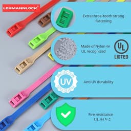 Veilige kabelbinders voor speelruimtes - 500 stuks - 350 x 8 mm in verschillende kleuren — thumbnail 4