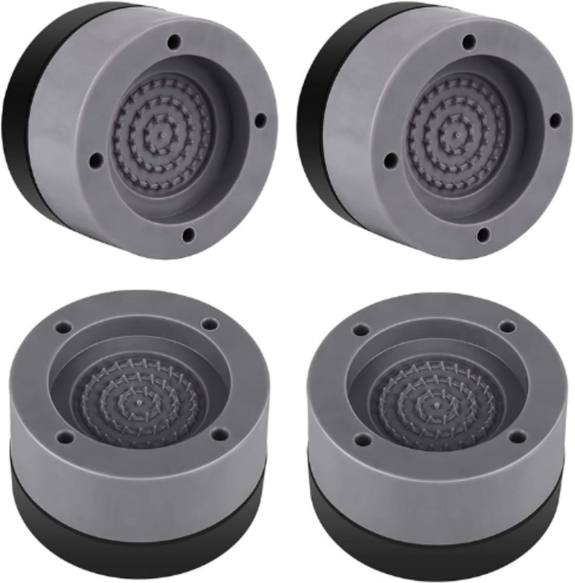 Trillingsdemper – 4 Stuks Antislip Trillingsdempers – Voor Wasmachine – Droger – Geluidsisolatie – Anti-Trillingsmat – Grijs — afbeelding 1