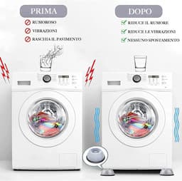 Wasmachine voetpad, 4-delige universele wasmachine rubberen voetpad met zuignap, antislip en geluiddempende wasmachine voetpad, geschikt voor drogers, wasmachines, vaatwassers — thumbnail 4