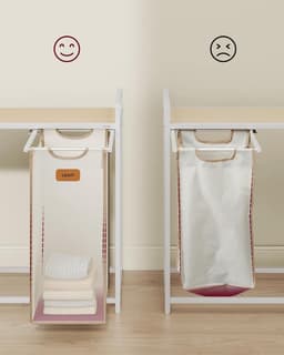 Wassorteerder 4 Vakken - Wasmand - 150L - Natuurlijk — thumbnail 5