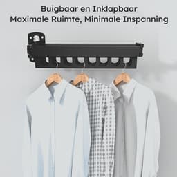 AlluraGoods Wanddroogrek Inklapbaar – Wanddroogrek Uitschuifbaar – Droogrek Hangend Uitklapbaar – Stevig Droogrek Hangend voor Badkamer — thumbnail 4