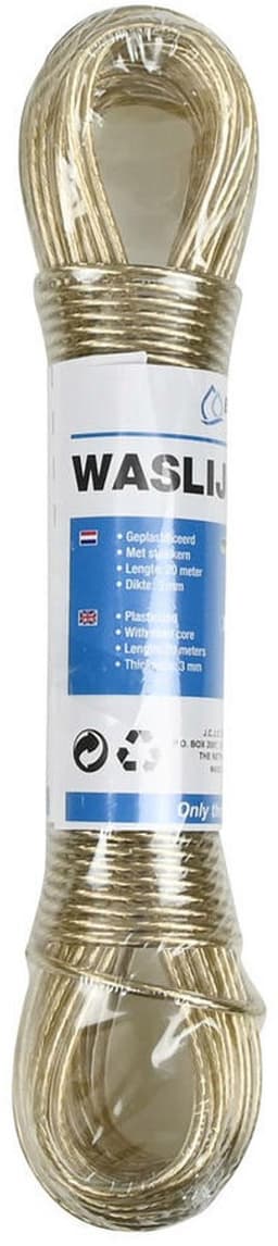 Benson Waslijn incl. 13 knijpers - 3x - elastisch van 190 tot 330 cm - met haken — thumbnail 2