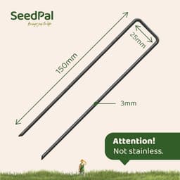 Grondankers 25 stuks - Stabiele grondpennen voor tuin en tent - 150 mm x 25 mm x Ø 2,7 mm - Stalen grondankers voor onkruidbestrijding — thumbnail 4